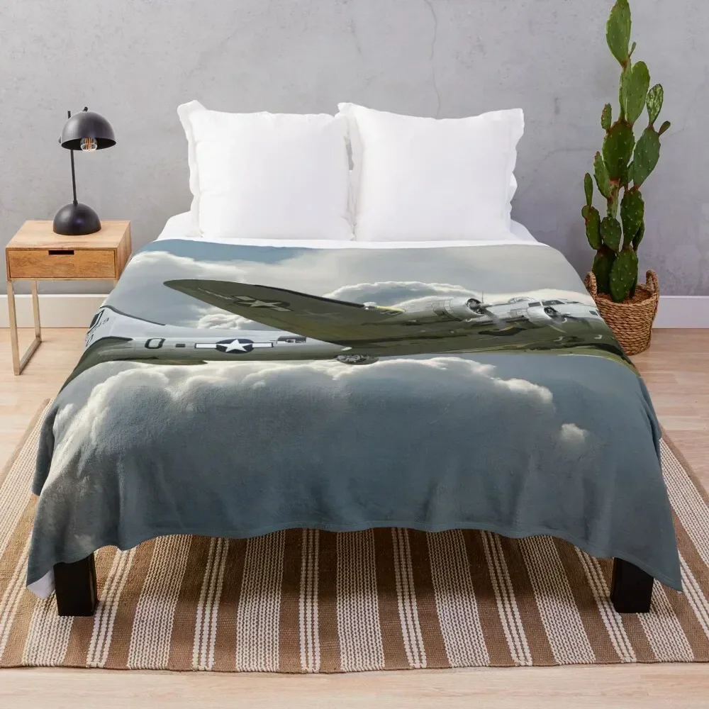 

B-17 Flying Fortress Throw Blanket Plaid Thermals For Travel Soft Plaid for sofa Blankets