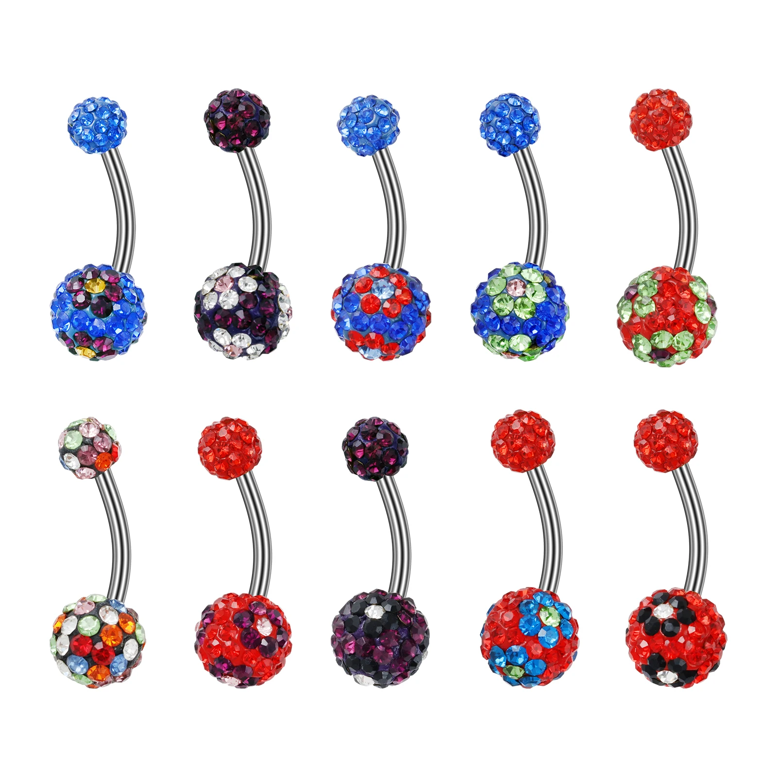 Hot selling colorful balls, navel button buttons, multiple options, simple and fashionable ring navel button piercing accessorie