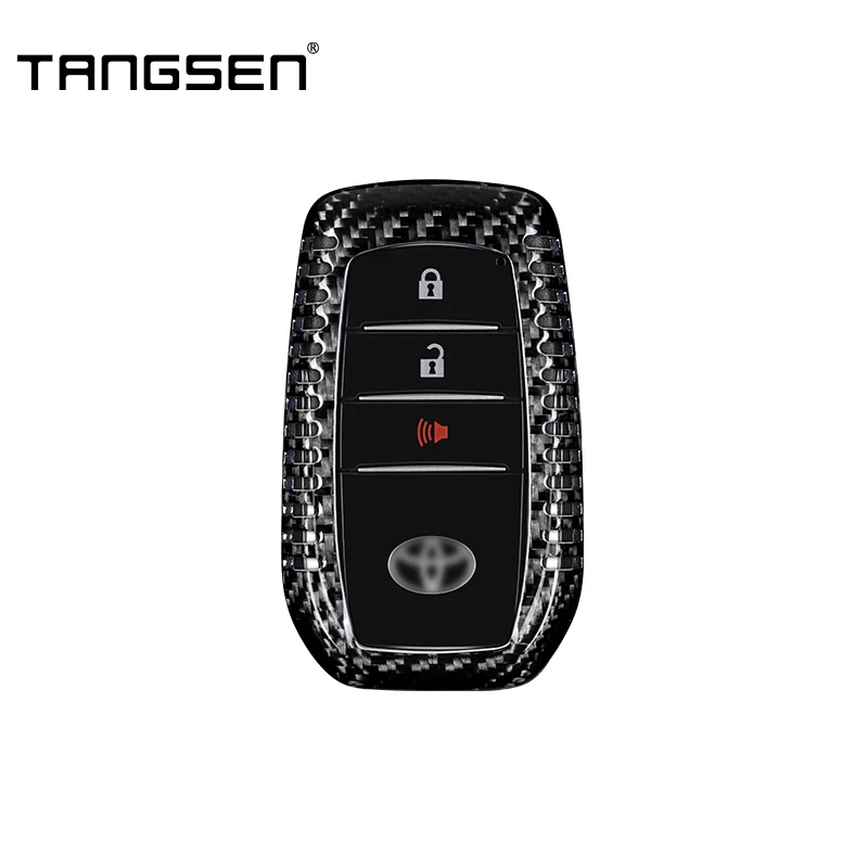 Carbon Fiber Car Key Case Compatible With 2023 New Style Toyota Land Cruiser RAV4 Alphard