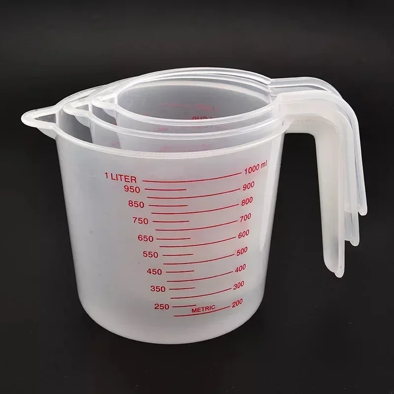 250/500/600/1000ml Baking Liquid Measuring Cups PVC Scale Cup Plastic Measuring Volume Beaker Kitchen Baking Tools