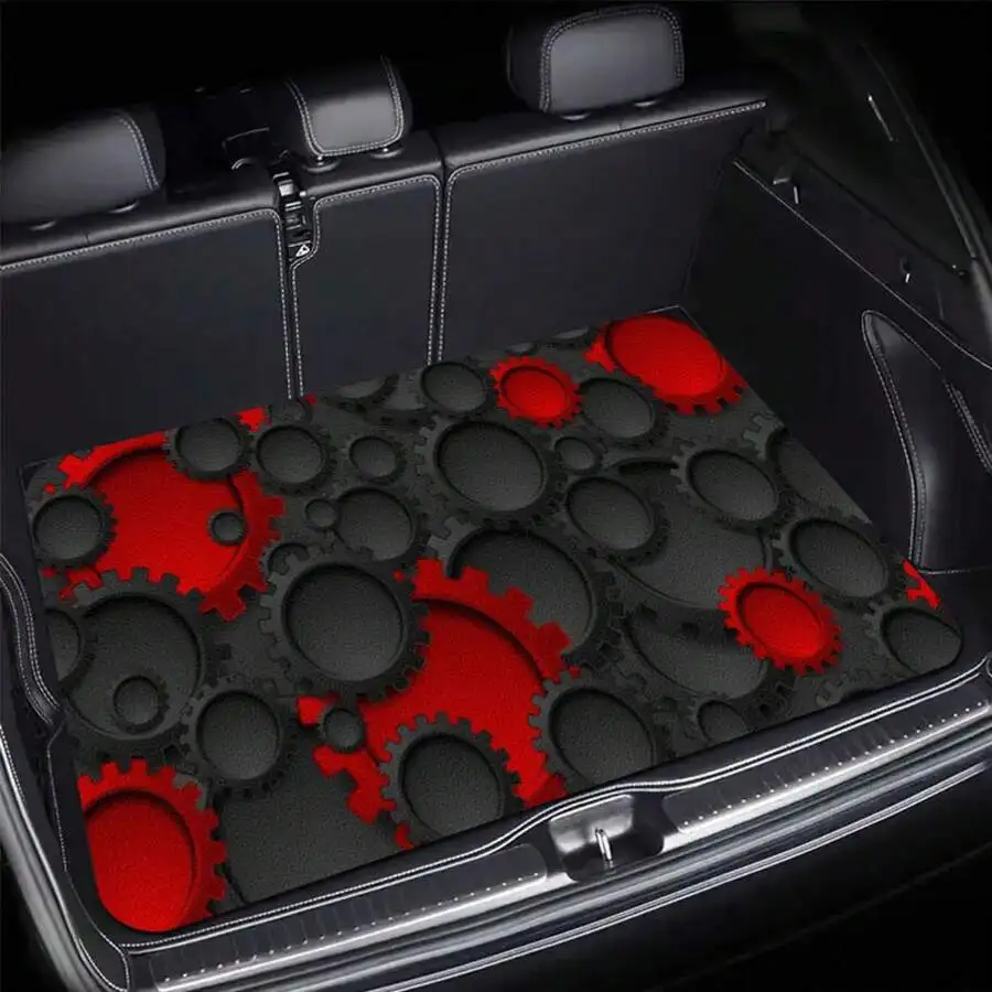 

Universal Car Trunk Mat With Gear Pattern Polyester Floor Mat For SUVs Trucks Cars