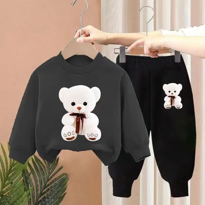 بدلة رياضية للأولاد والبنات ، ملابس رياضية للأطفال ، ملابس أطفال ، بلوزة وسراويل بأكمام طويلة ، مجموعتان من الملابس الرياضية ، الخريف