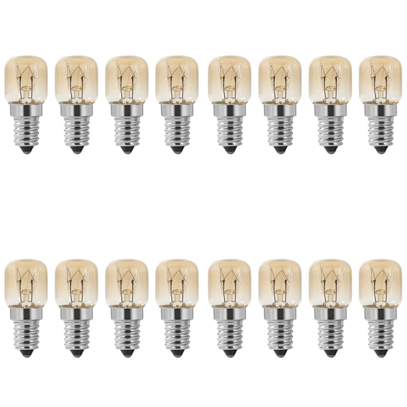 

AT44-Oven Bulb,16Pcs E14 Oven 15W,Oven Bulb, SES Cap Clear Pac Pygmy Oven Lamp,E14 Resistant Up To 300 Celsius Light For Oven