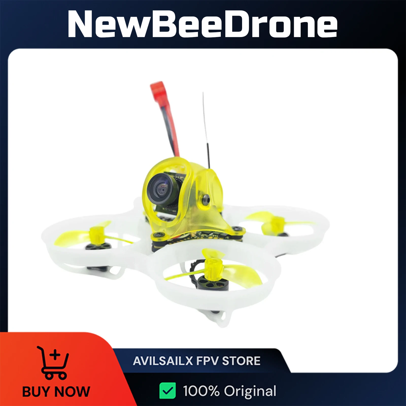 NewBeeDrone Hummingbird V4 Whoop Quadcopter 65 mm BNF ELRS 2.4G Drone (color aleatorio)