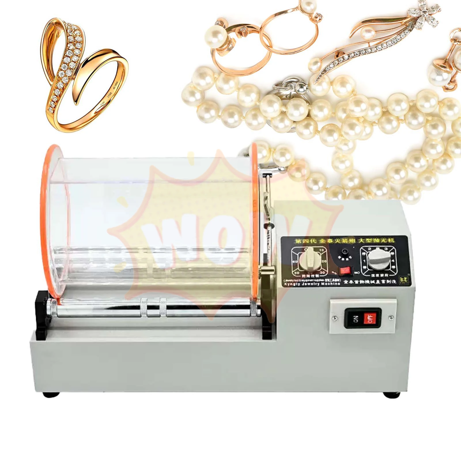 

KT-1320 Barrel Polishing Machine - Professional 4-Speed Timer Control for Coin, Jewelry & Metal Surface Polishing