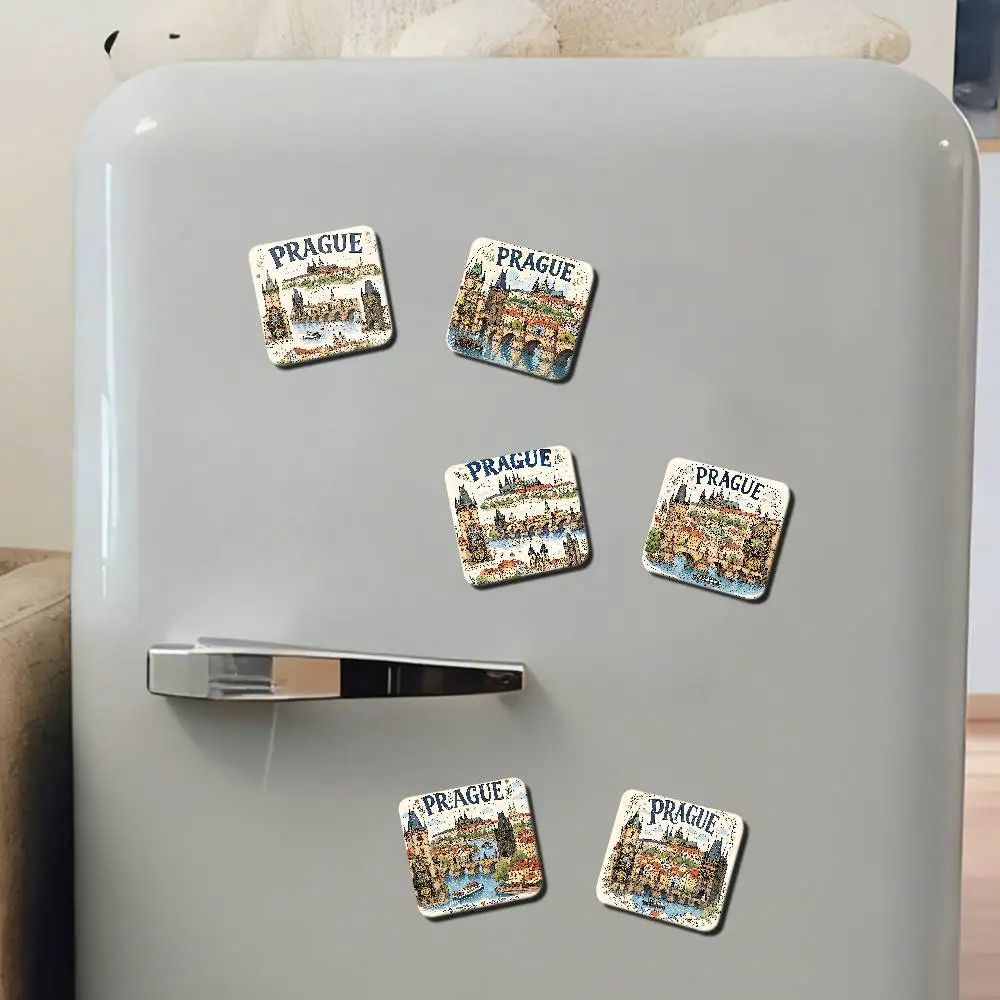 PRAGUE City Aesthetic Art Refrigerator Magnets Fridge Magnets Cartoon Animal Magnets For Refrigerator Decor Funny Magnetic
