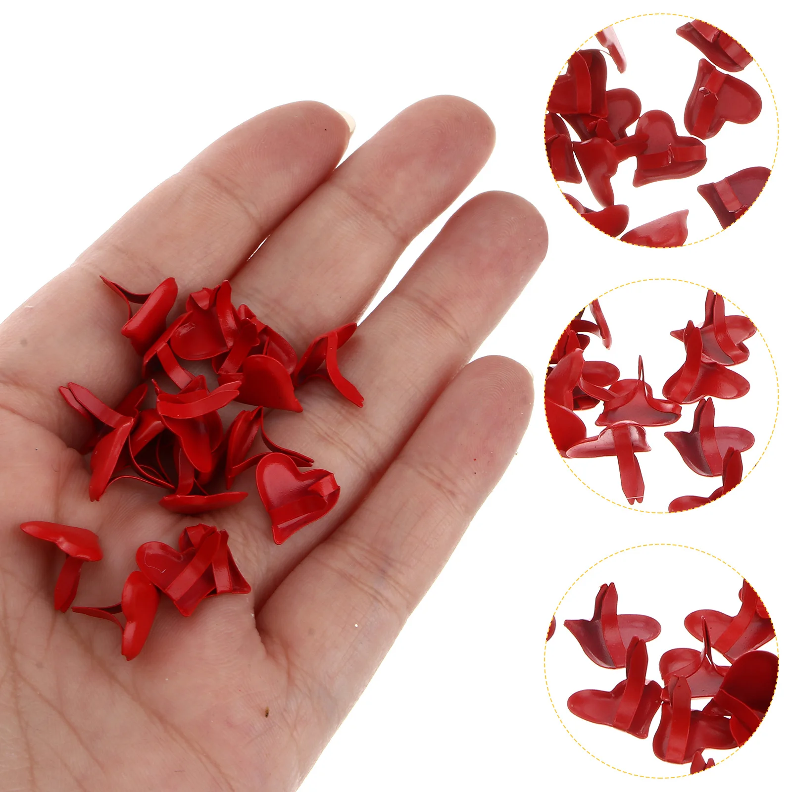 50 Pcs Craft Brads Scrapbooking Metal Toy Mini Heart Children’s Toys Corner Nails