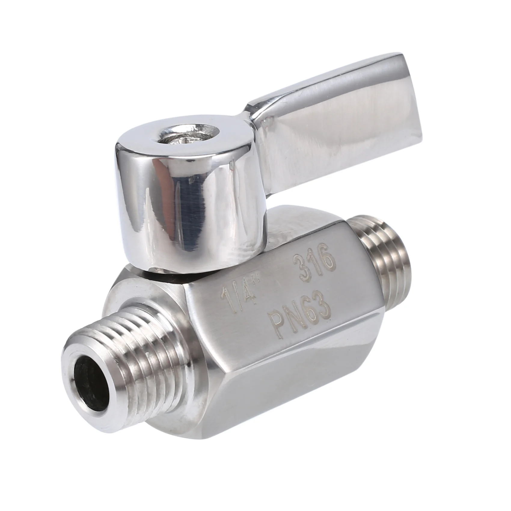 TFTP-316 Stainless Ball Valve - 1/4 Inch NPT Thread Male Small Mini Ball Valve (1/4Inch Male&Male)
