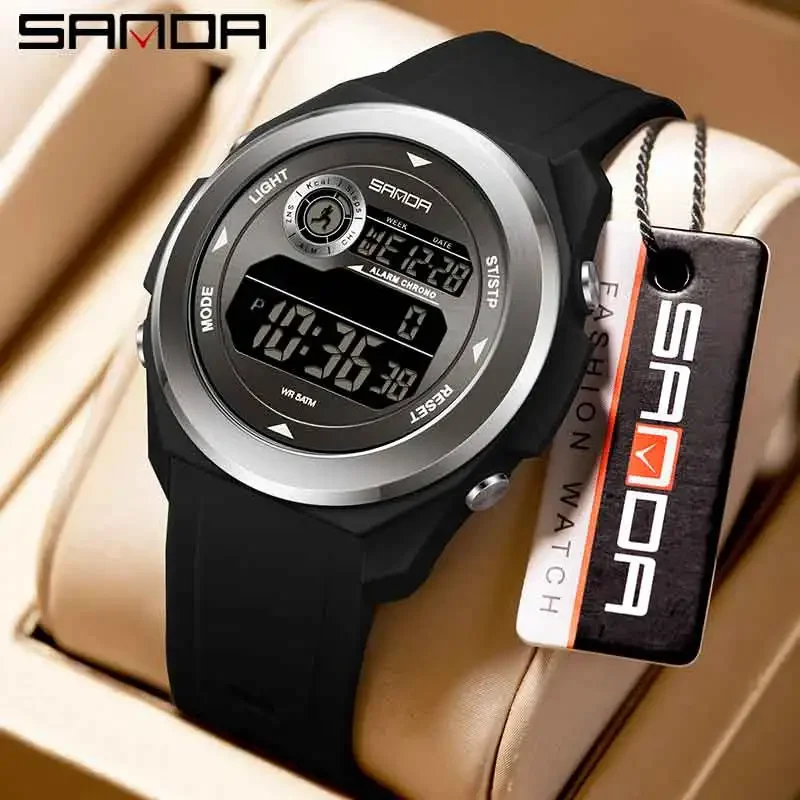 

SANDA Fashion New LED Digital Men's Electronic Watches Multi Functional Waterproof Alarm Clock Colorful Light Men's Wristwatch