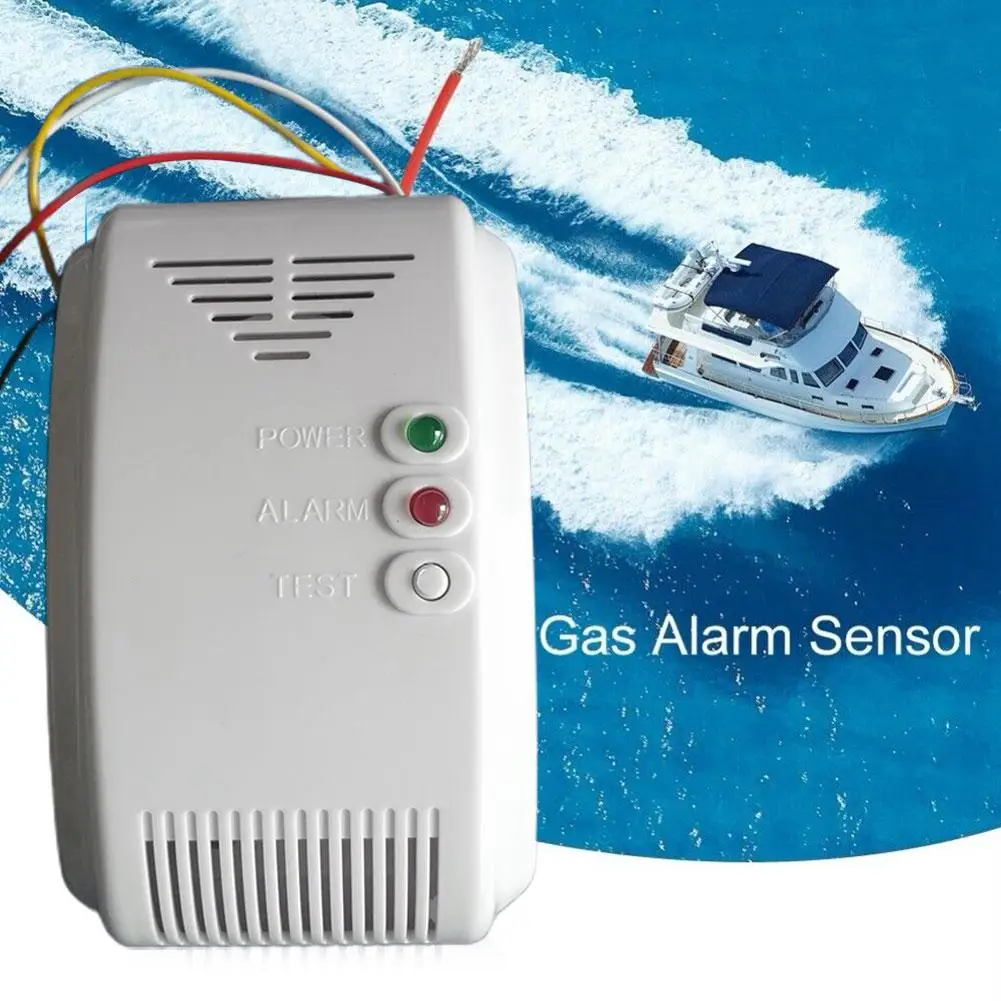 12V Propane Butane Sensor Gas Detector Sensor Alarm LPG Natural Motor Home Camper Marine LED Flash Alarm Sound