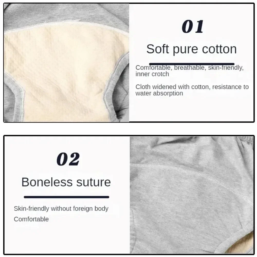 Reusable Adult Diaper Underwear Breathable Cotton Elderly Incontinence Leak-Proof Briefs Men Women Disability Care Triangle Pant