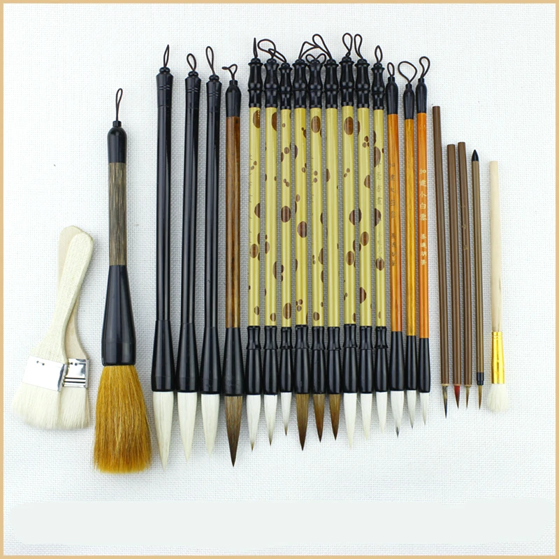 24pcs Freehand Painting Brush Pen Luxury Calligraphy Brush Chinese Landscape Meticulous Painting Fine Line Brushes Tinta China