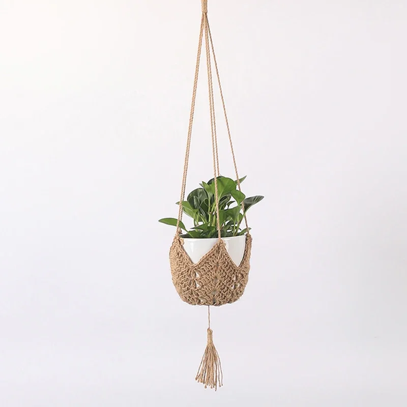 Gardening Plant Hanging Basket Cotton Rope Hanger Flower Pot Handmade Macrame Pot Pocket Wall Bohemia Courtyard Home Decorations