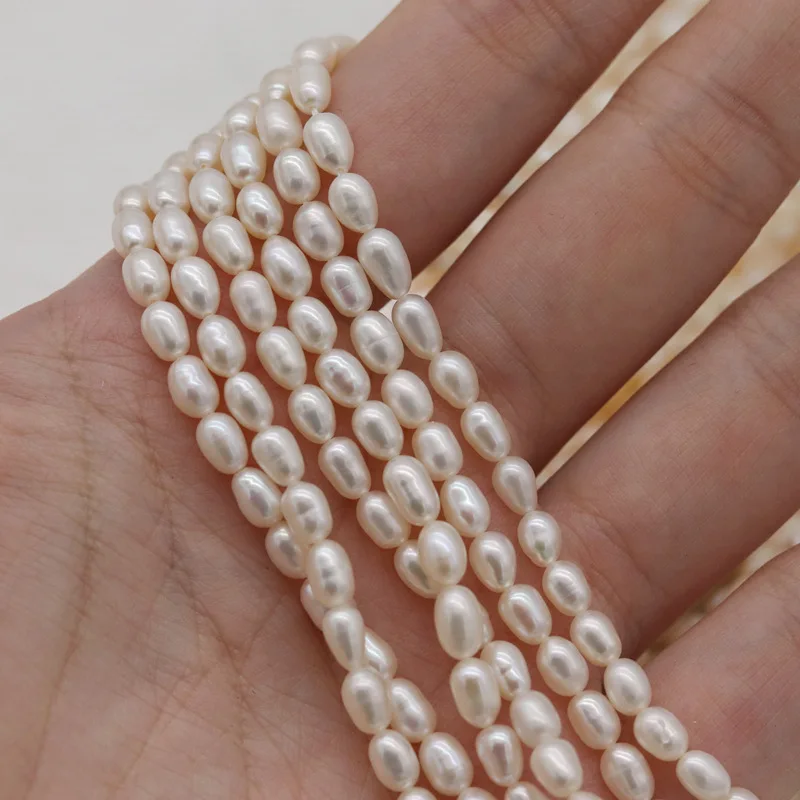 2/3/4/5mm Natural Genuine Freshwater Pearl Beads Loose Tiny Rice Bead for Jewelry Making Diy Pearl Necklace Bracelet Gifts