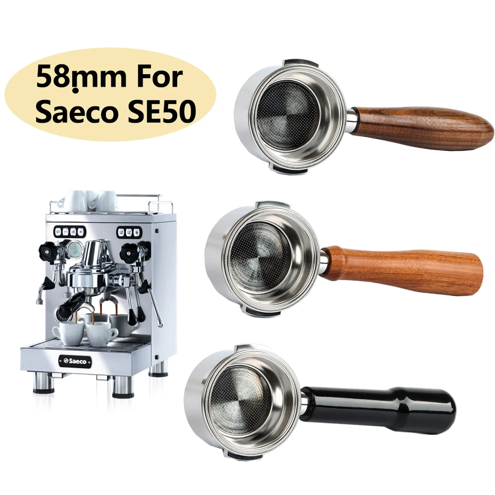 58MM Bottomless Filter Portafilter for Saeco SE50 Espresso Coffee Machine Coffee Portafilter Barista Tools