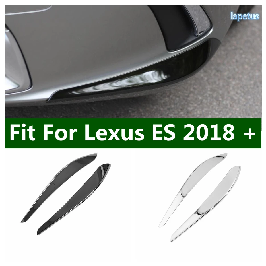 

Front Fog Light Bumper Corner Protector Decoration Panel Cover Trim For Lexus ES 2018 - 2023 Metal Black Silver Car Accessories