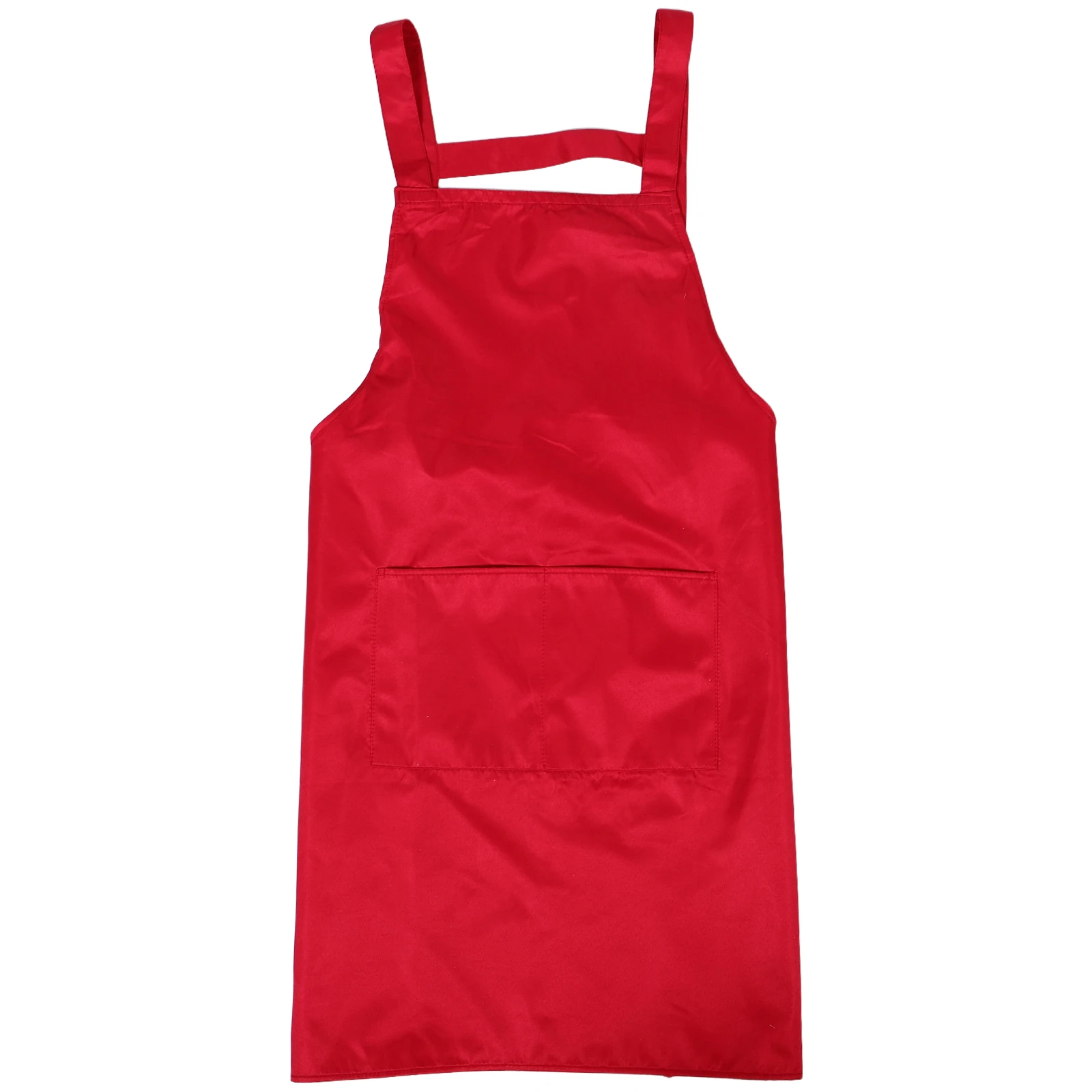 

Waterproof And Oilproof Apron With Pocket Red Lightweight Work Apron For Cooking Baking Restaurant Chef Adjustable Pinafore