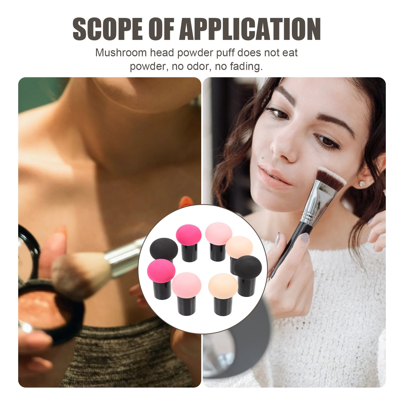 8pcs Dry Wet Use Mushroom Shape Makeup Puff Foundation Blending Sponge Tool For Women Girl Beauty Accessory