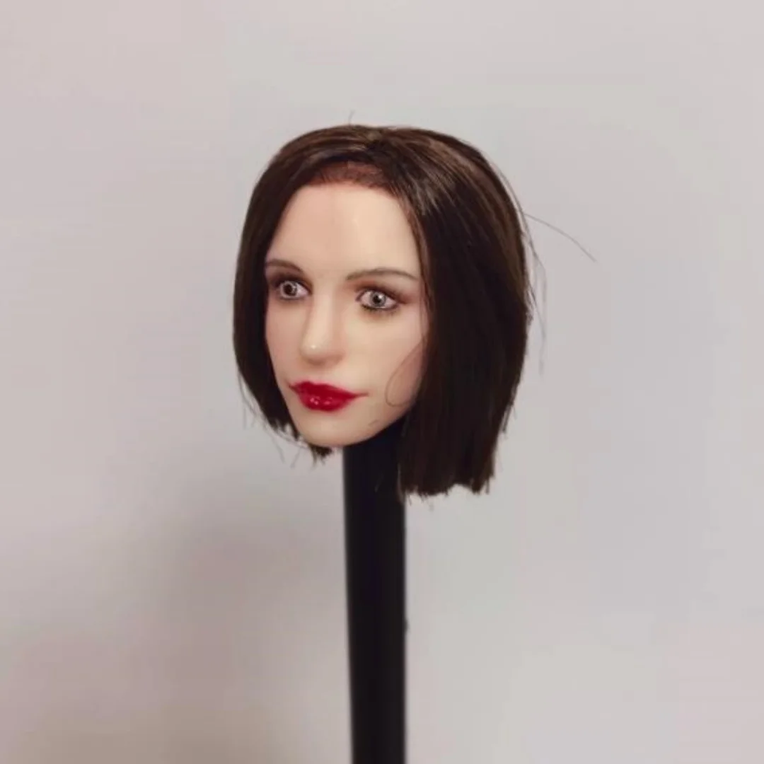 

1/6 Anne Hathaway Head Sculpt Expression Short Hair For 12" TBL PH figure Head Carving Model for 12 " TBL PH Figure Body