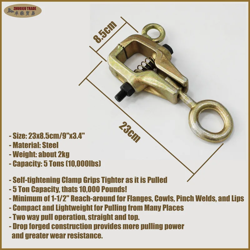 5 TON 2 WAY Self-Tightening Frame Back Grips Auto Body Repair Mini Pull Clamp