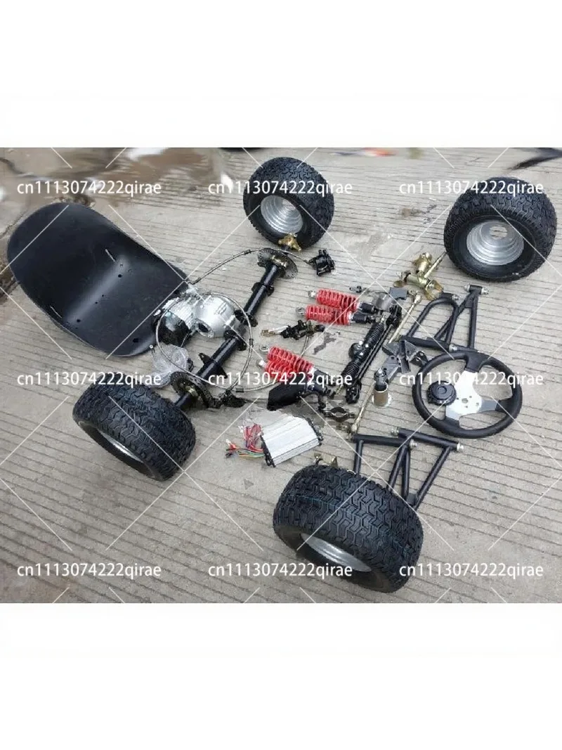 Modified Electric Kart Front Suspension Steering Differential Shaft Drive Motor Rear Axle 6-Inch Tire