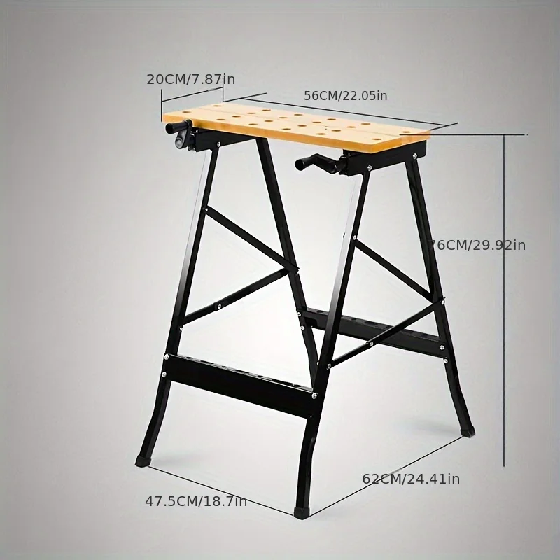 Multi Adjustable Workbench Woodworking Hardwood Work Bench for Workshop DIY Office Home Use,Woodworking worktable image 4