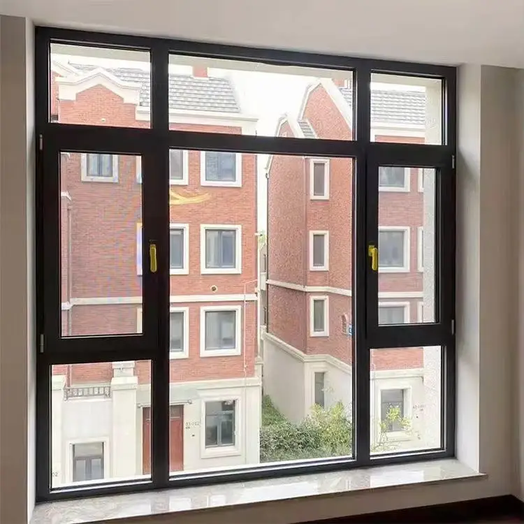 UV Protective Hinged Window High Quality Hurricane Impact Resistant Double Layer Tempered Glass Window Fashion Household Window