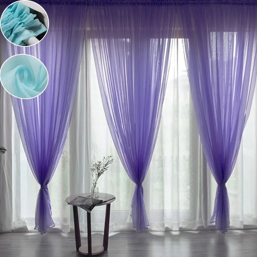 

1pc Hone Tulle Curtains Translucidus Modern Home Window Decoration Soild Color Sheer Voile Curtains for Living Room Home Decor