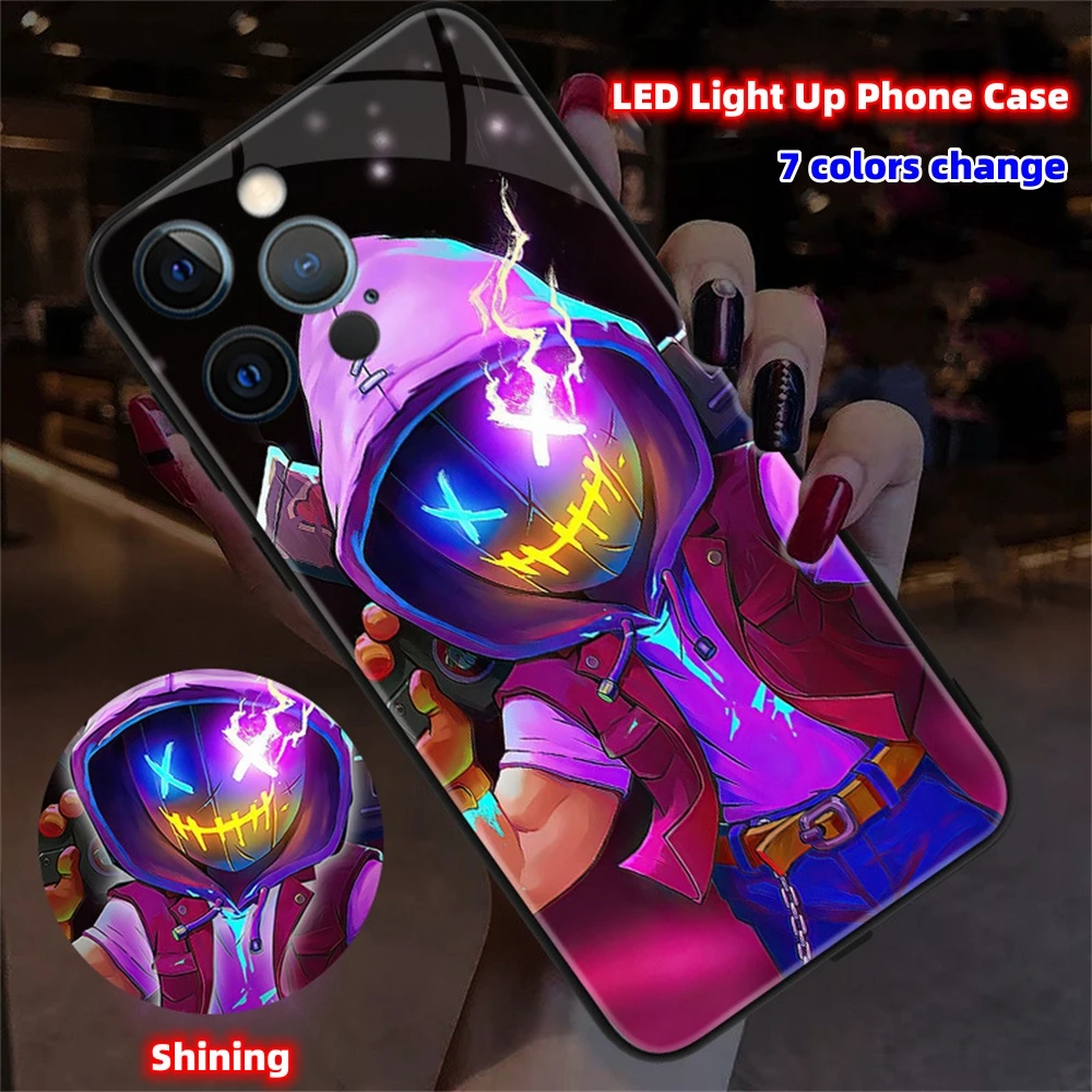 Popular Sale Smart Led Light Music Luminous Cell Phone Case For iPhone 16 15 14 13 12 11 Pro Max X XS XR SE2020 Mini 6 7 8 Plus