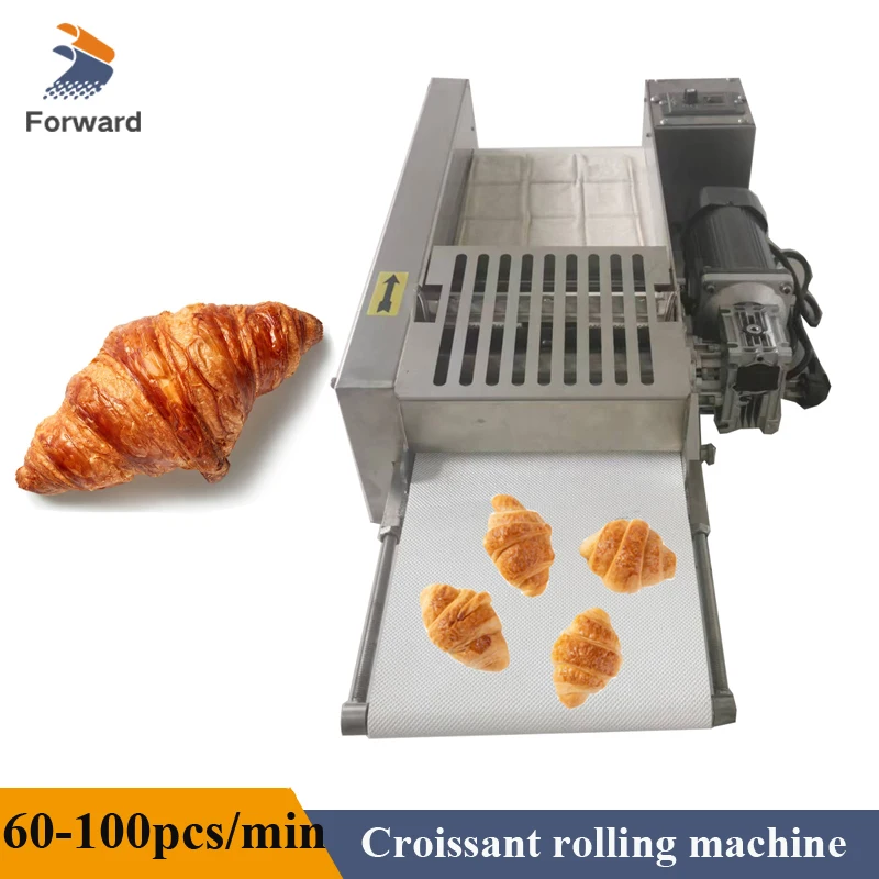 60-100pcs/min Automatic Croissant Rolling Machine Desktop Small Bread Forming Machine for Bakery Cafe Use