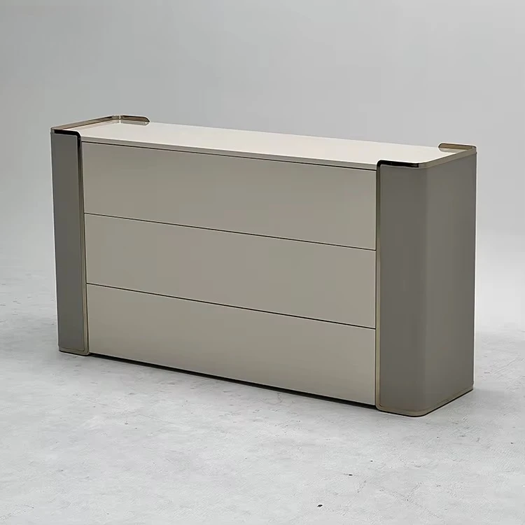 yo-Contemporary Minimalist Living Room Furniture Elegant Lacquer Finish Beside Cabinet for Home or Hotel Storage-