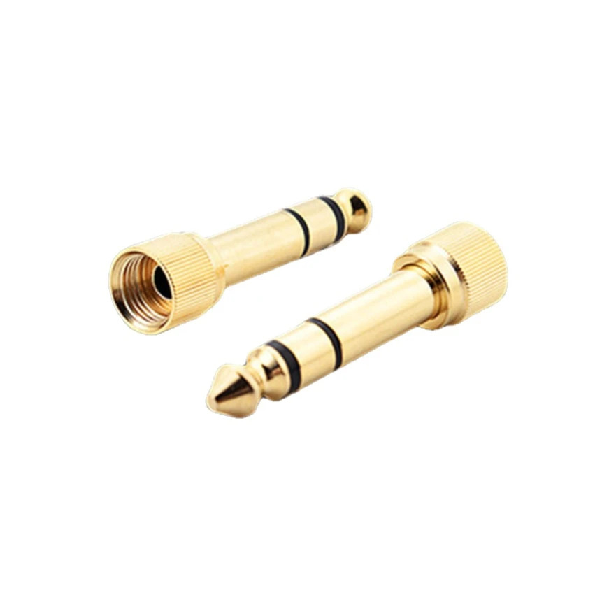 500pcs Gold Plated 6.35mm Male to 3.5mm Female Audio Converter Headphone Screw Adapter Connector