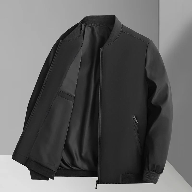 

Мужская повседневная куртка для отцов на Китайский Новый год, весенне-осенний топ для отдыха, деловой стиль, приталенный крой, немнущийся полиэстер