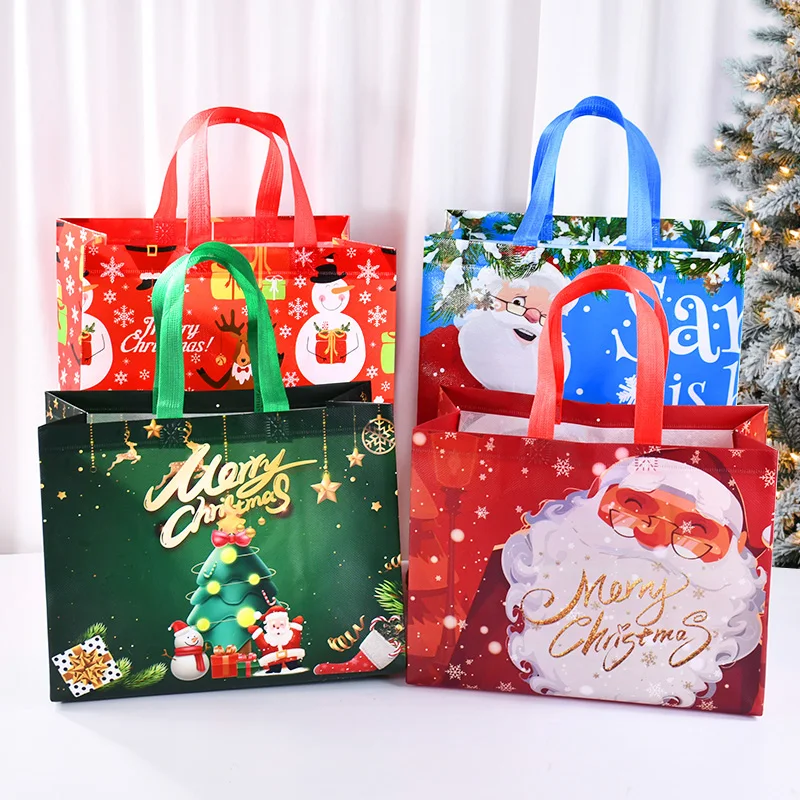 

Merry Christmas Gift Bag Non-Woven Santa Claus Candy Snack Packaging Bags Christmas Decoration For Home New Year Navidad 2025