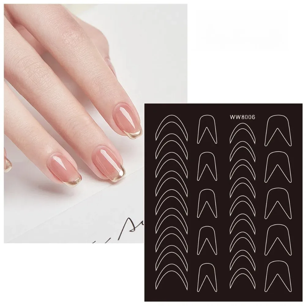 12 Sheets Airbrush Painting Nail Art Template Sticker Irregular Pattern Check Flower Bow Nail Manicure Art French Design