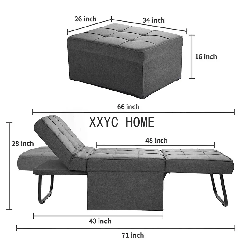 Sofá-cama Moderno Sleeper، 4 em 1 Cadeira Funzione، صالة تشيس، سرير المعيشة