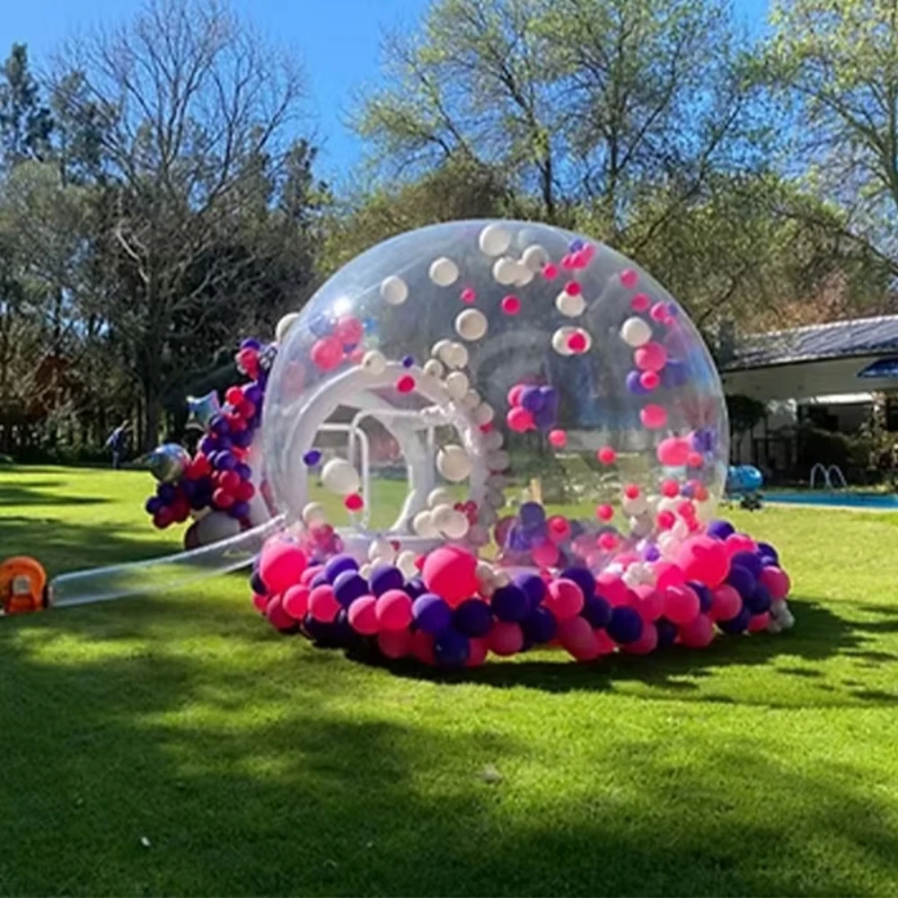 Opblaasbaar dubbel bubbelhuis voor feestevenement PVC-materiaal met ventilator - Directe installatie Outdoor Entertainment Opblaasbaar Heet