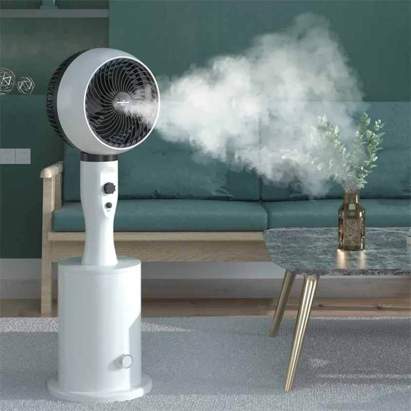 Water-cooled Spray Humidifying Air Circulating Fan Electric Fan Office Mute Large Wind Floor Fan 50 3D Printing White