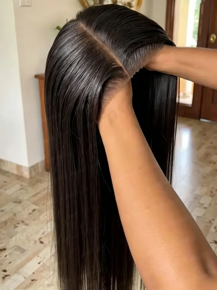 40 Zoll Bone Straight HD Lace Frontal Perücke 13x6 Vorgezupfte Brasilianische Lace Front Echthaarperücken für Frauen 250 Dichte 13x4 Kleberlose Wear-and-Go-Perücke Ohne Kleber Natürlicher Haaransatz