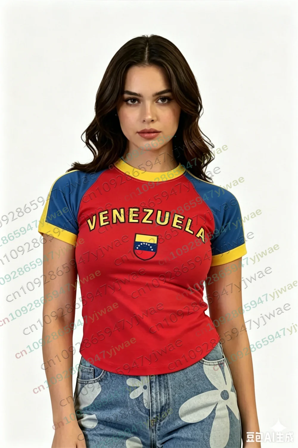 Venezuela Soccer T Shirt Y2k Streetwear Casual Vacation Party Tee O-Neck High-Quality Top Summer Women'S T-Shirt