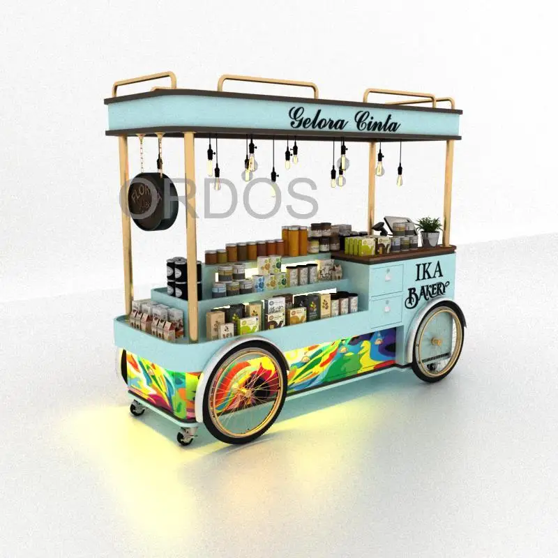 New design hot sale shopping mall decoration food cart selling booth sales stall kiosk for sale