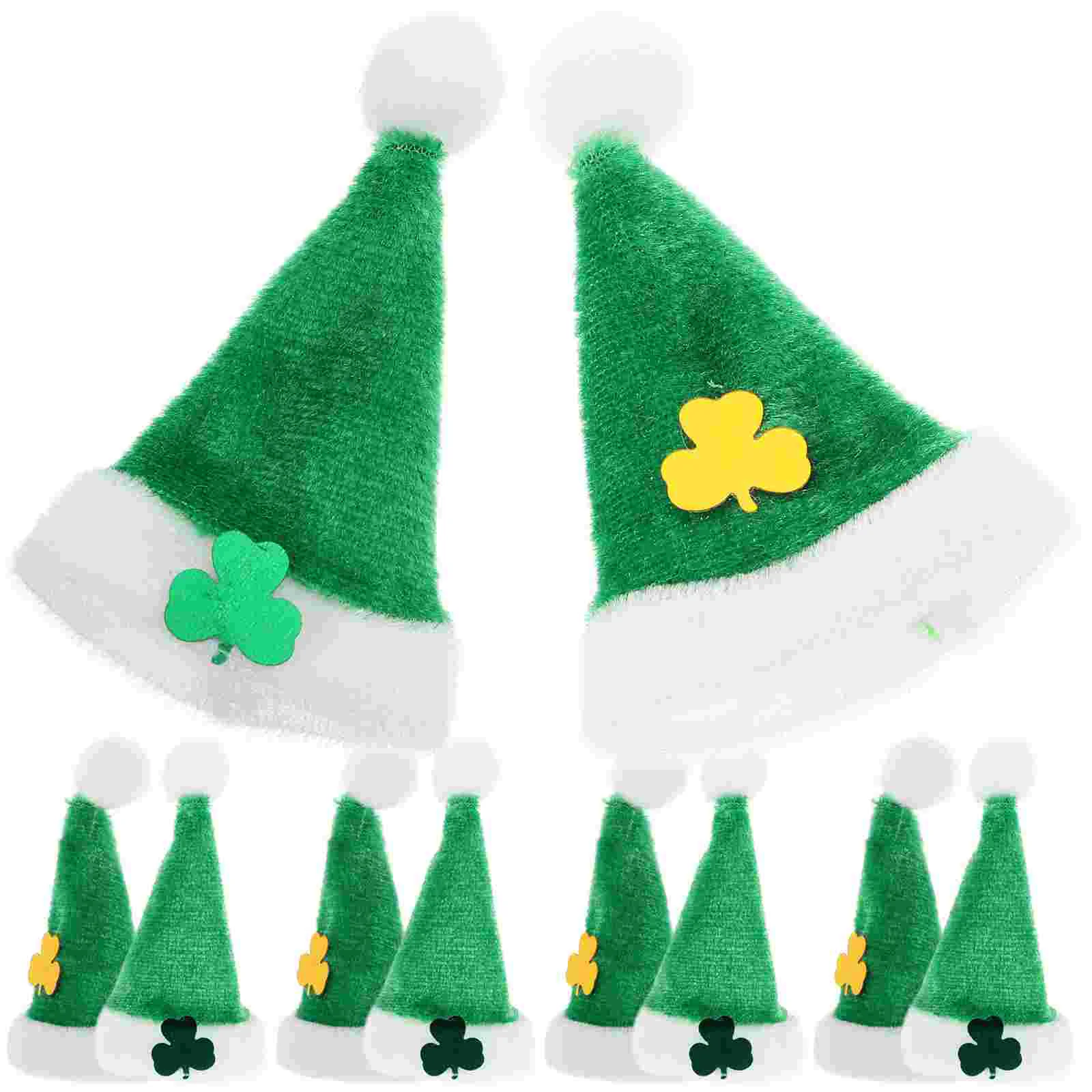 

Mini Ornaments Exquisite Hats Plush Gnome Saint Patrick's Day Decoration Photo Prop Accessory Miniature Caps Decors