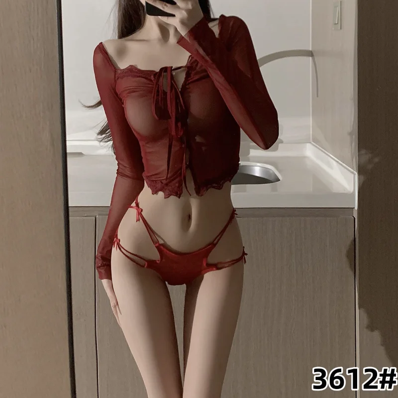 

Lace Bow Thong Women's Lace Low Waist Underwear Sexy Transparent Underwear Fashionable Breathable Thong Women's Close Fitting U