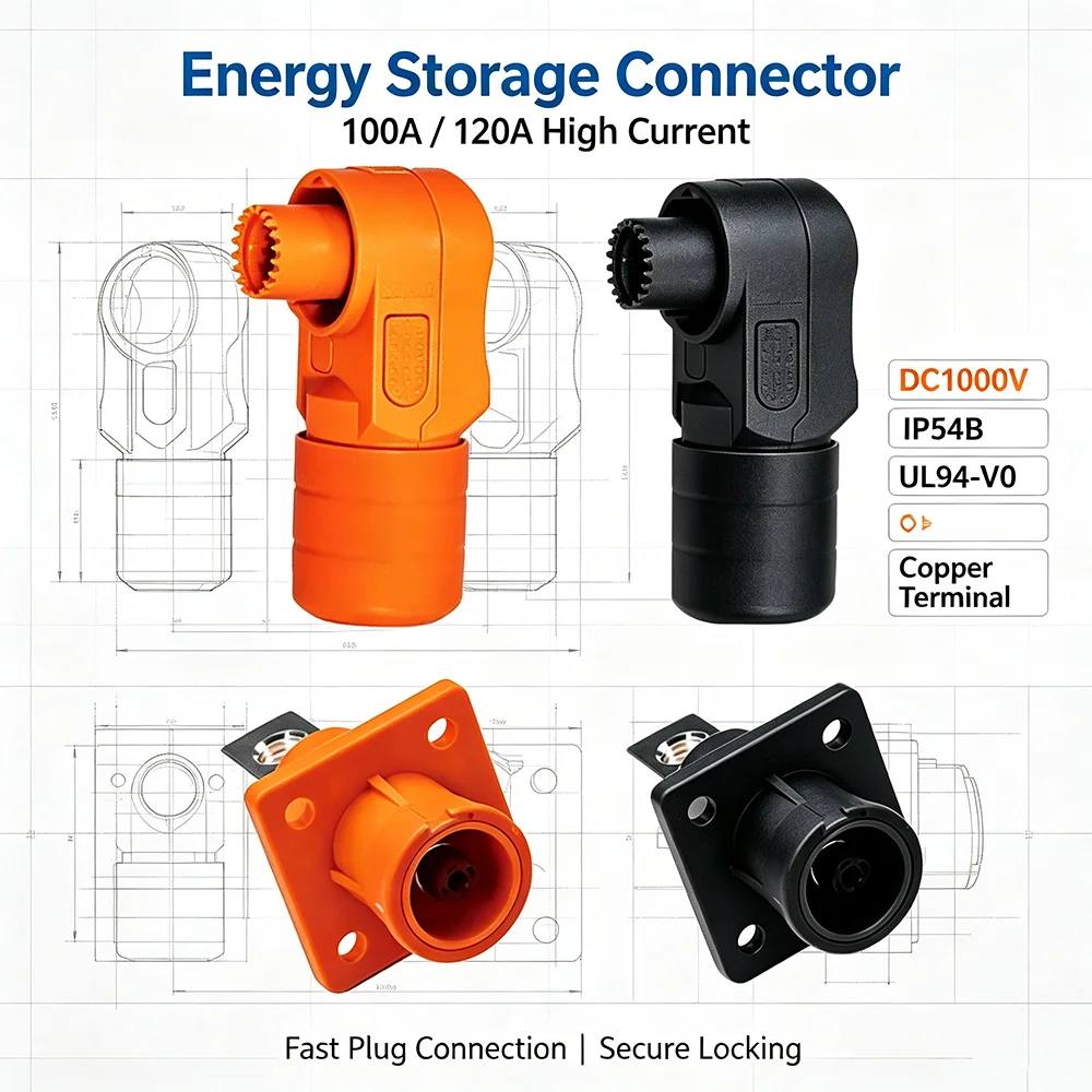 Battery Terminal Battery Case Input Output Terminal Connector 100A/125A for Lifepo4 Home Energy Storage Battery Pack Retardant