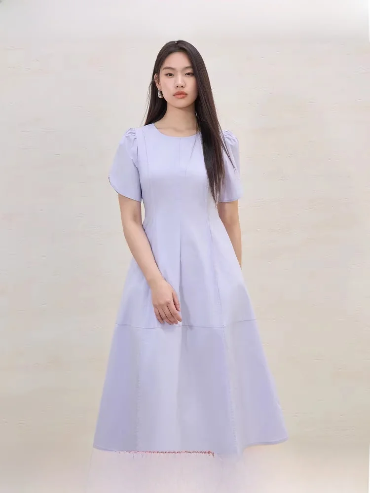 

Модная женская юбка А-силуэта большого размера, фиолетовая, приталенная, с высокой талией, из смесового хлопка, для повседневной носки