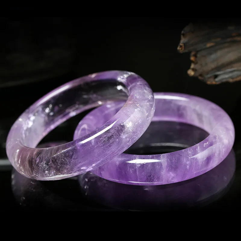 

Natural Amethyst Bracelet Women's Light Purple Amethyst Bracelet Fashion Ornament Inner Diameter 58 -- 60M