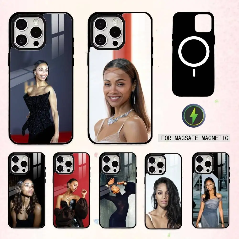 

Viral P-Popular Z-Zoe S-Saldana Phone Case For iPhone17,16,15,14,13,12,11 Plus,Pro Max Magnetic For Magsafe Wireless Charging