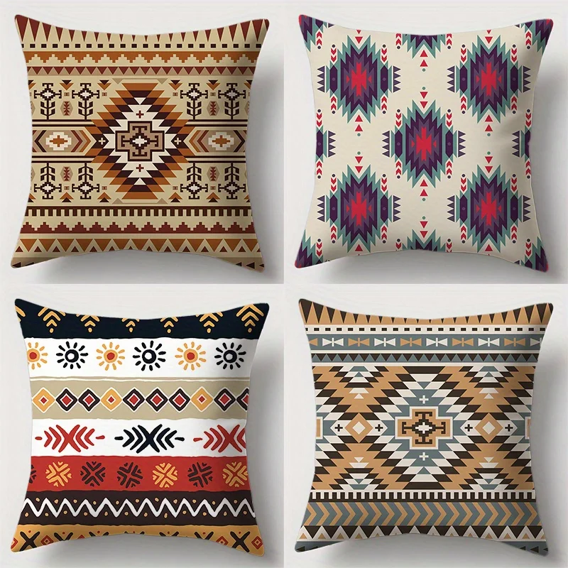 Home Decor Bohemian Aztec Pattern Throw Pillow Covers Pattern Cushion Cover Suitable for Sofa Bedroom Car Pillow Cover