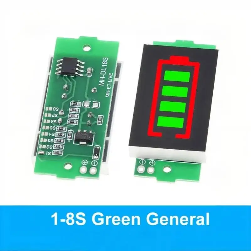 Blue Display Electric Vehicle Battery Power Tester Li-ion: 1Pcs 1S-4S Single 3.7V Lithium Capacity Indicator