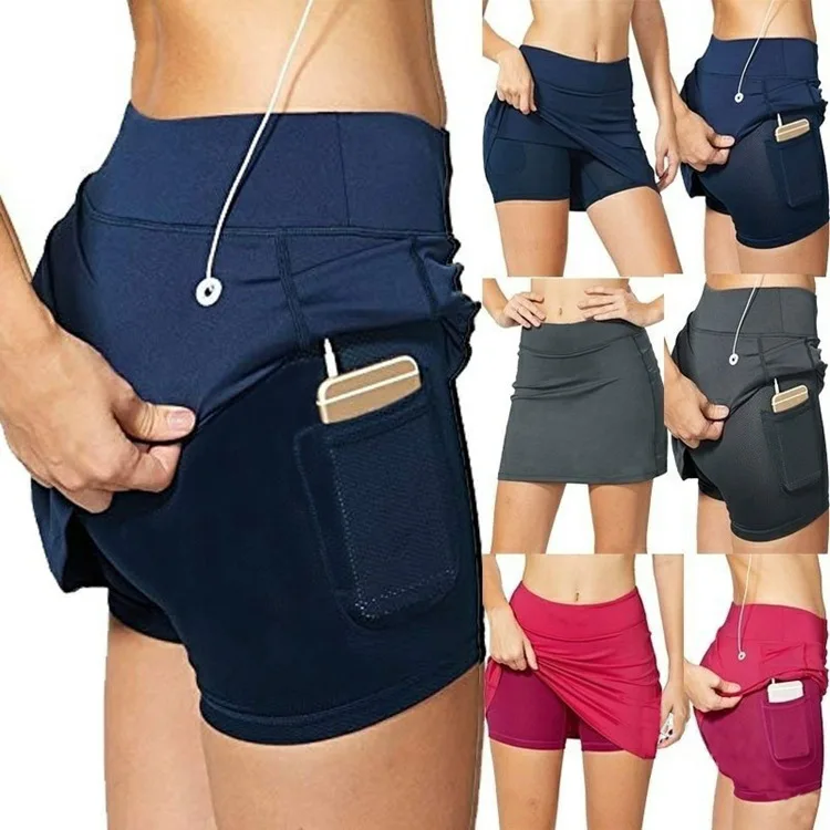 

Autumn And Winter New Versatile High-waisted Slim-fitting And Thin A-word Sports Shorts Skirt High Elasticity And Breathability